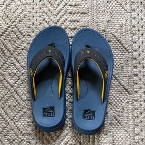 Reef Blue Flip Flops with Yellow Accents